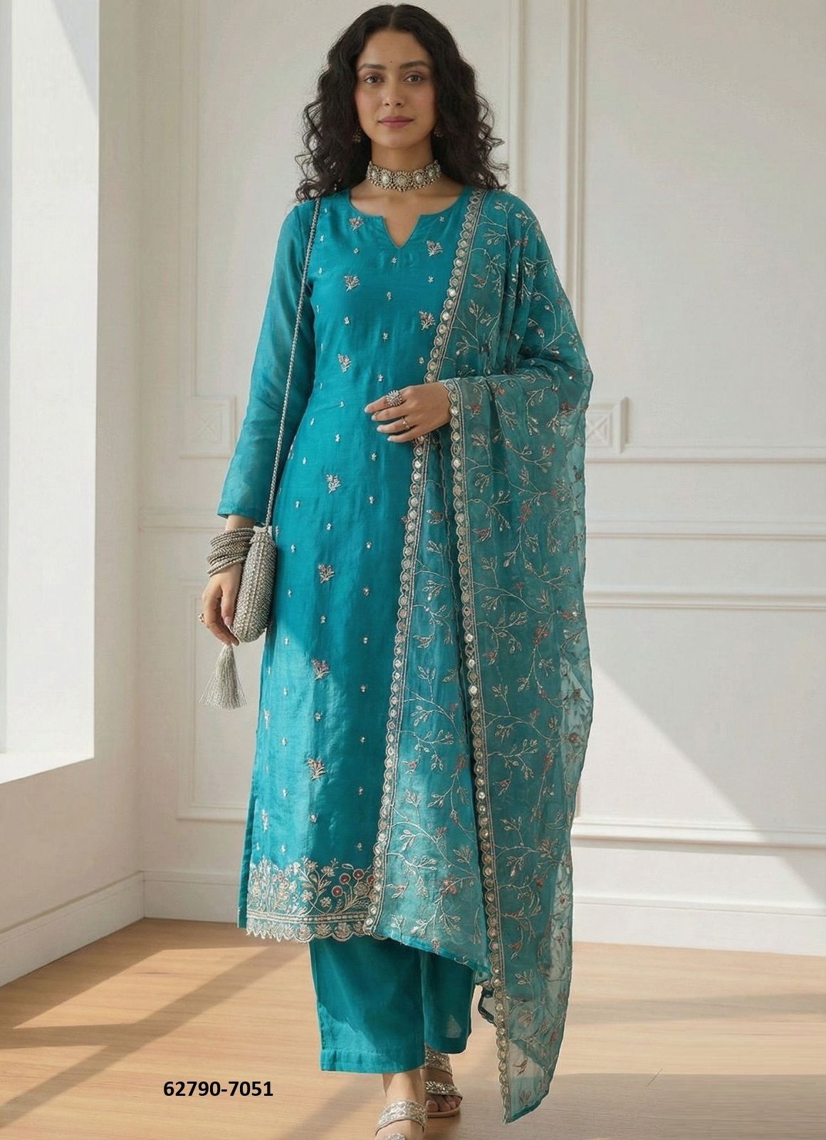 PHOOL 2 - Catalog # 62790 (Set of 4 Readymade Salwar Suits) by Desi Muse