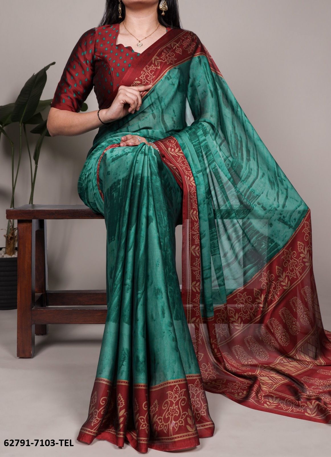 SERIES 7103 - Catalog # 62791 (Set of 4 Sarees) by Jagraasa