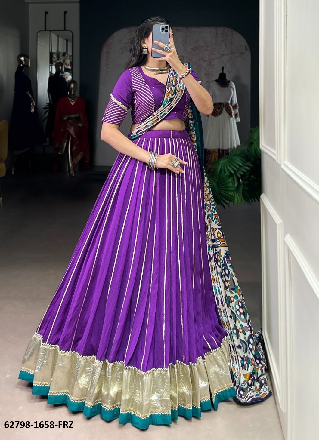SERIES 1658 - Catalog # 62798 (Set of 4 Readymade Lehengas) by Meheriya SERIES 1658 - Catalog # 62798 (Set of 4 Readymade Lehengas) by Meheriya