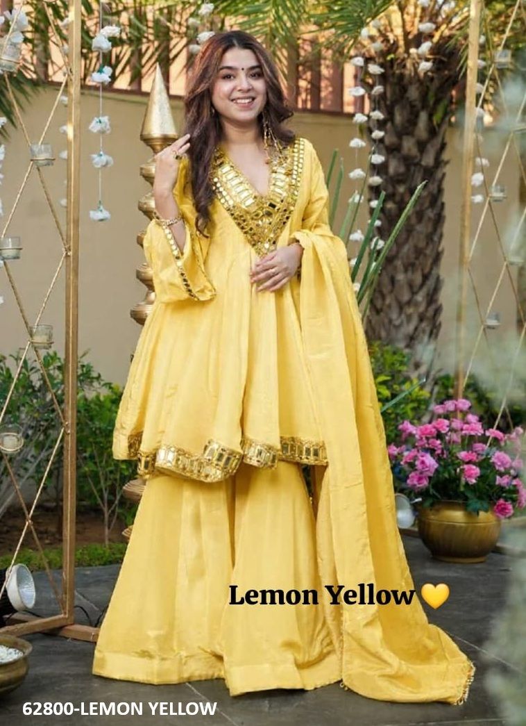 CHINON GLITTER SHARARA - Catalog # 62800 (Set of 11 Readymade Salwar Suits) by Desi Muse