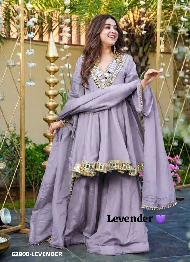 CHINON GLITTER SHARARA - Catalog # 62800 (Set of 11 Readymade Salwar Suits) by Desi Muse
