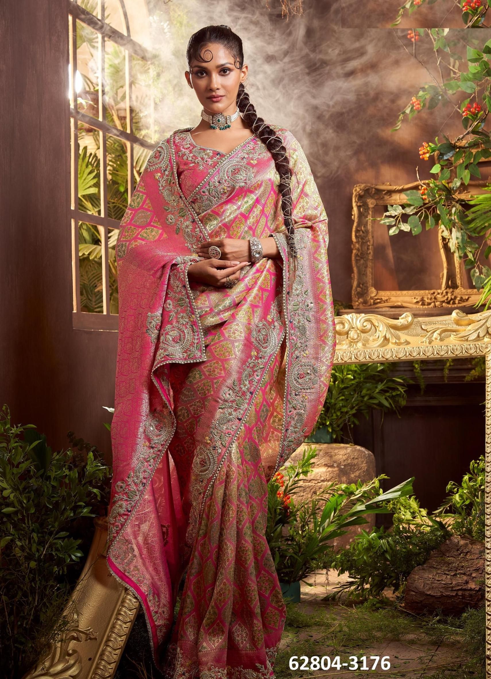 KANCHIPURAM COUTURE - Catalog # 62804 (Set of 6 Sarees) by Serengeti