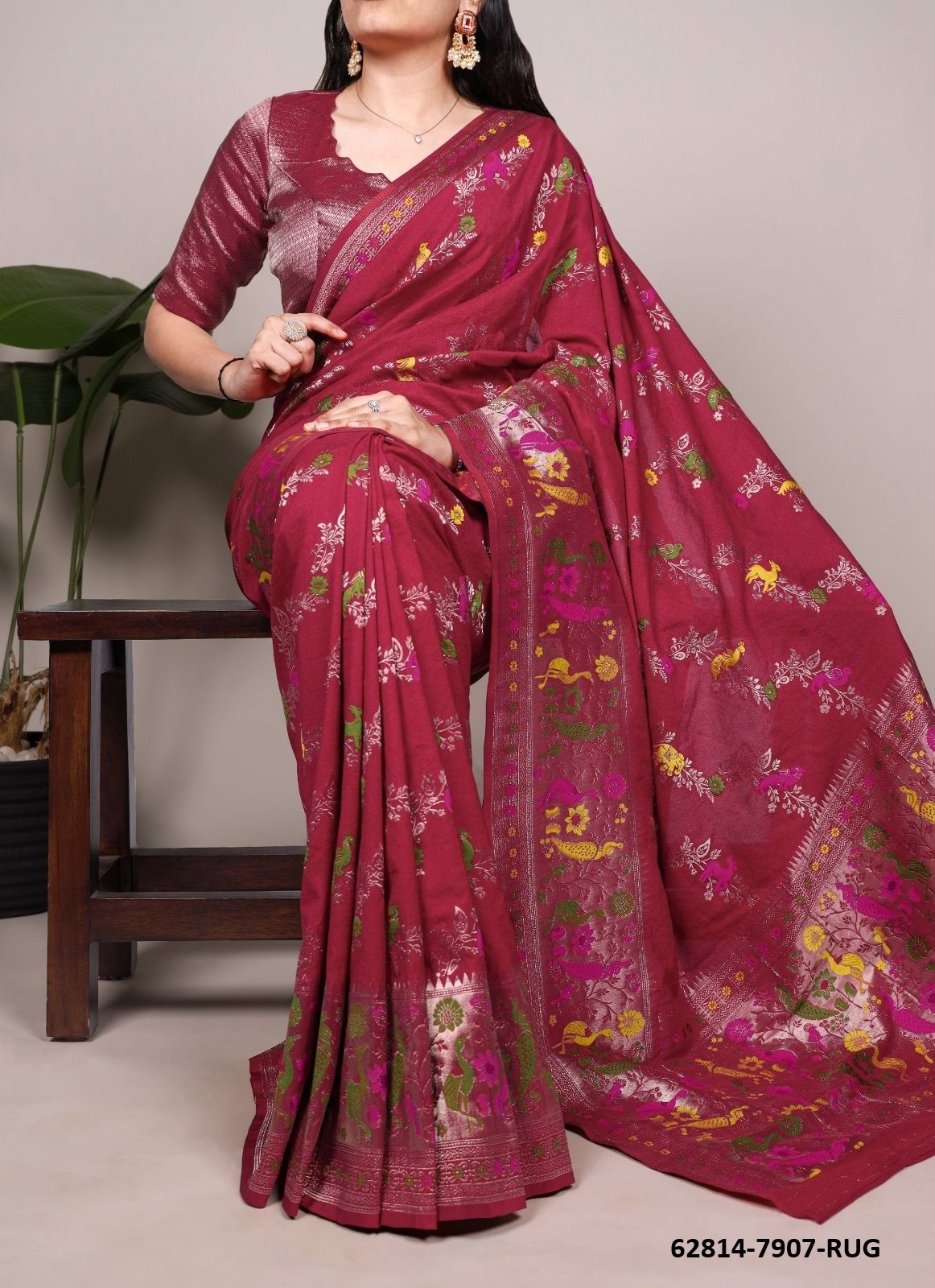 NYLON SILK SERIES 7907 - Catalog # 62814 (Set of 4 Sarees) by Meheriya