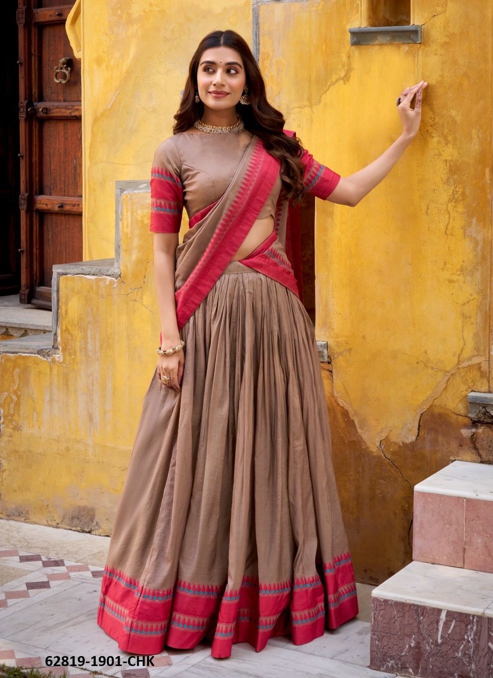 SUMATHI - Catalog # 62819 (Set of 4 Semi-Stitched Lehengas) by Damac Couture SUMATHI - Catalog # 62819 (Set of 4 Semi-Stitched Lehengas) by Damac Couture