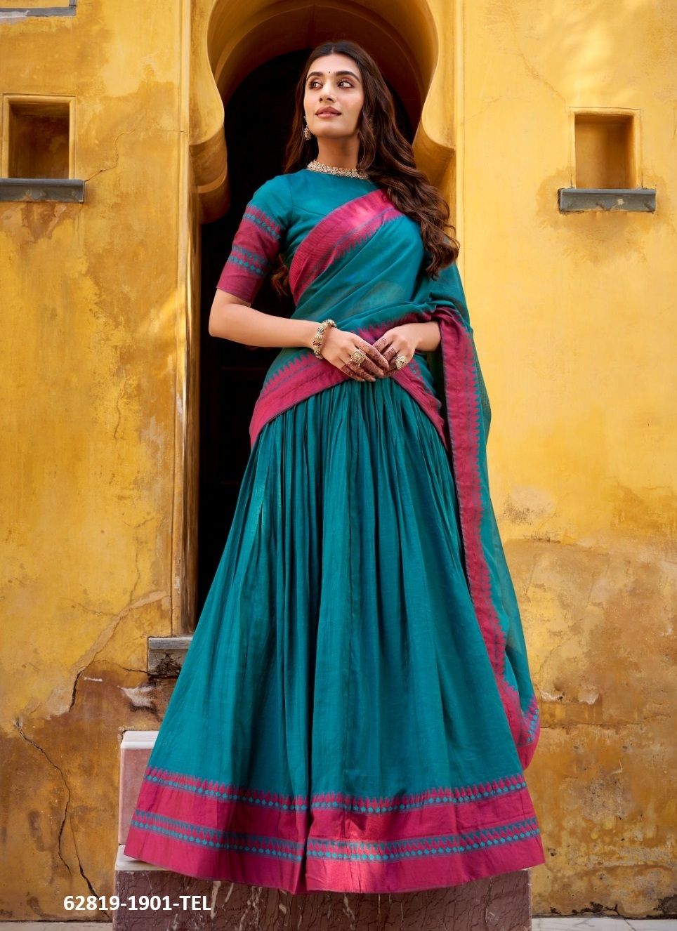 SUMATHI - Catalog # 62819 (Set of 4 Semi-Stitched Lehengas) by Damac Couture SUMATHI - Catalog # 62819 (Set of 4 Semi-Stitched Lehengas) by Damac Couture