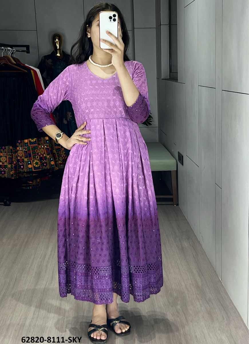 RAINBOW SHADED CHIKANKARI COTTON - Catalog # 62820 (Set of 3 Readymade Women's Kurtis / Tops) by Desi Muse RAINBOW SHADED CHIKANKARI COTTON - Catalog # 62820 (Set of 3 Readymade Women's Kurtis / Tops) by Desi Muse