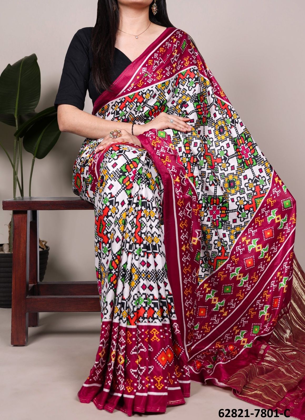 PATOLA PRINT SERIES 7801 - Catalog # 62821 (Set of 9 Sarees) by Meheriya PATOLA PRINT SERIES 7801 - Catalog # 62821 (Set of 9 Sarees) by Meheriya