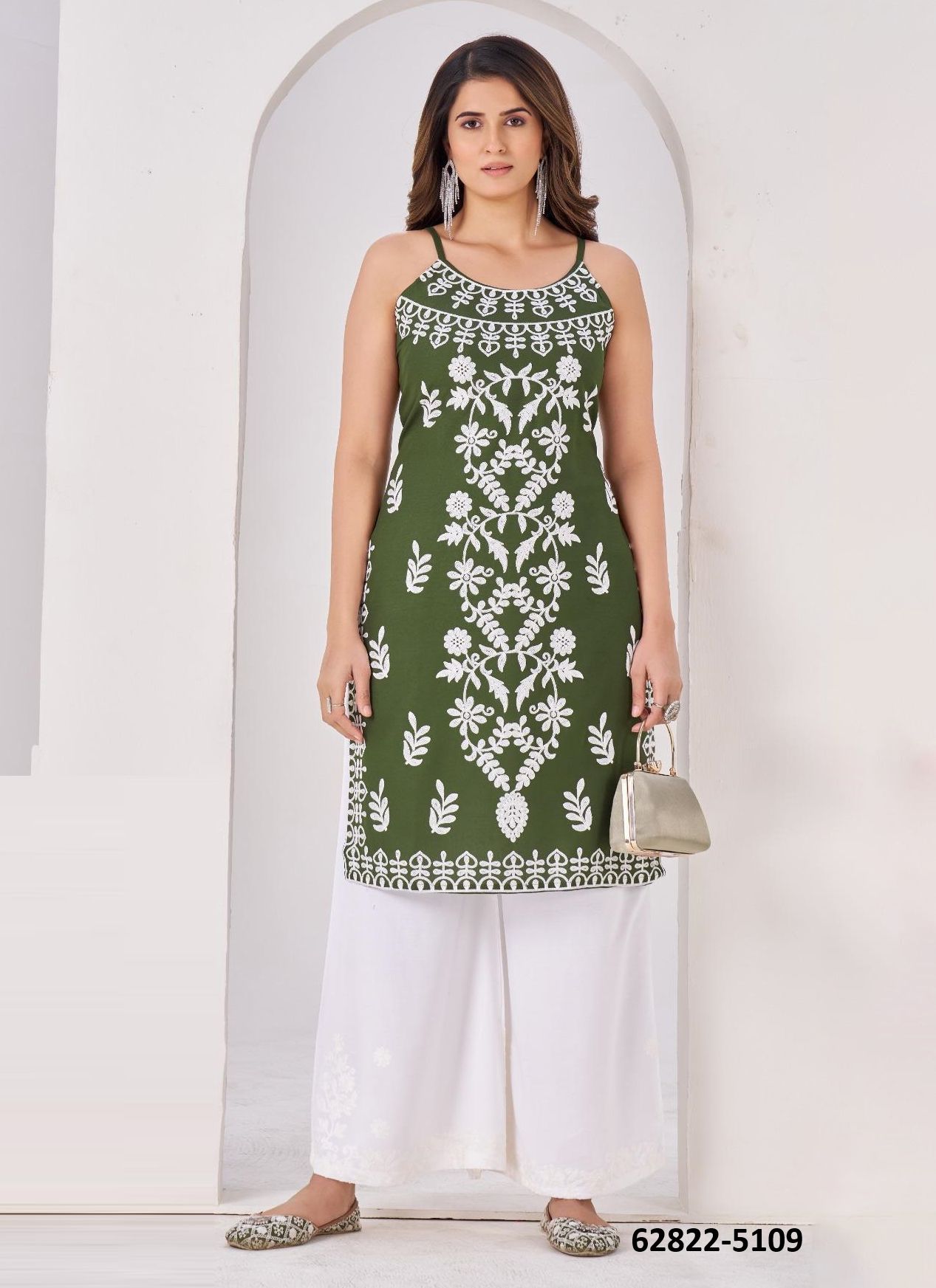 ATHENA [SLEEVELESS] - Catalog # 62822 (Set of 4 Readymade Women's Kurtis / Tops) by Damac Couture