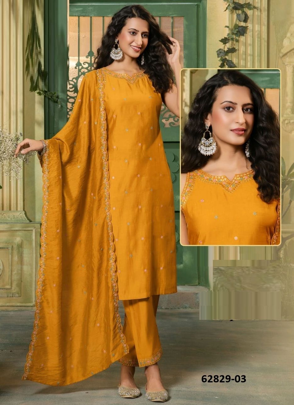 DANYA - Catalog # 62829 (Set of 6 Readymade Salwar Suits) by Kaya Ahmedabad