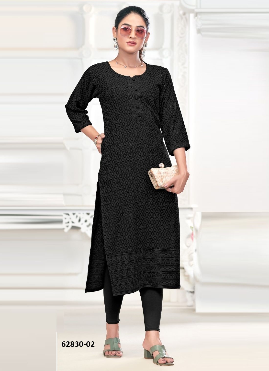 FREEDOM - Catalog # 62830 (Set of 7 SIZE-SETS [Readymade Salwar Suits]) by Tunic House