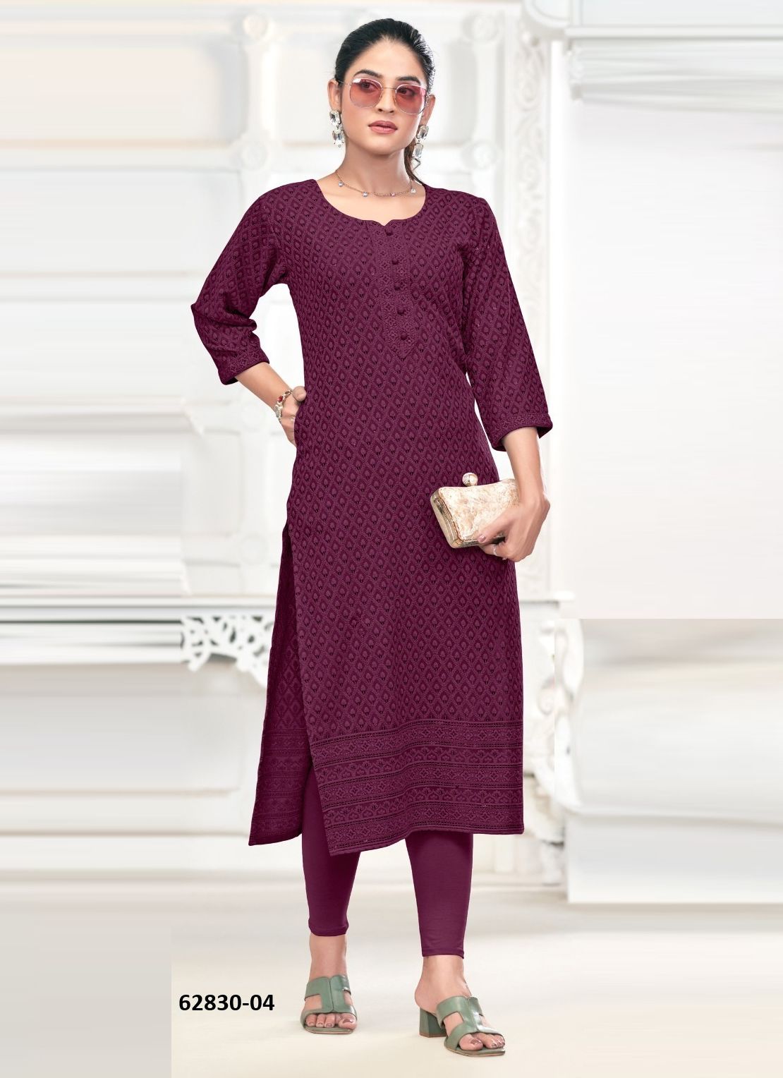 FREEDOM - Catalog # 62830 (Set of 7 SIZE-SETS [Readymade Salwar Suits]) by Tunic House