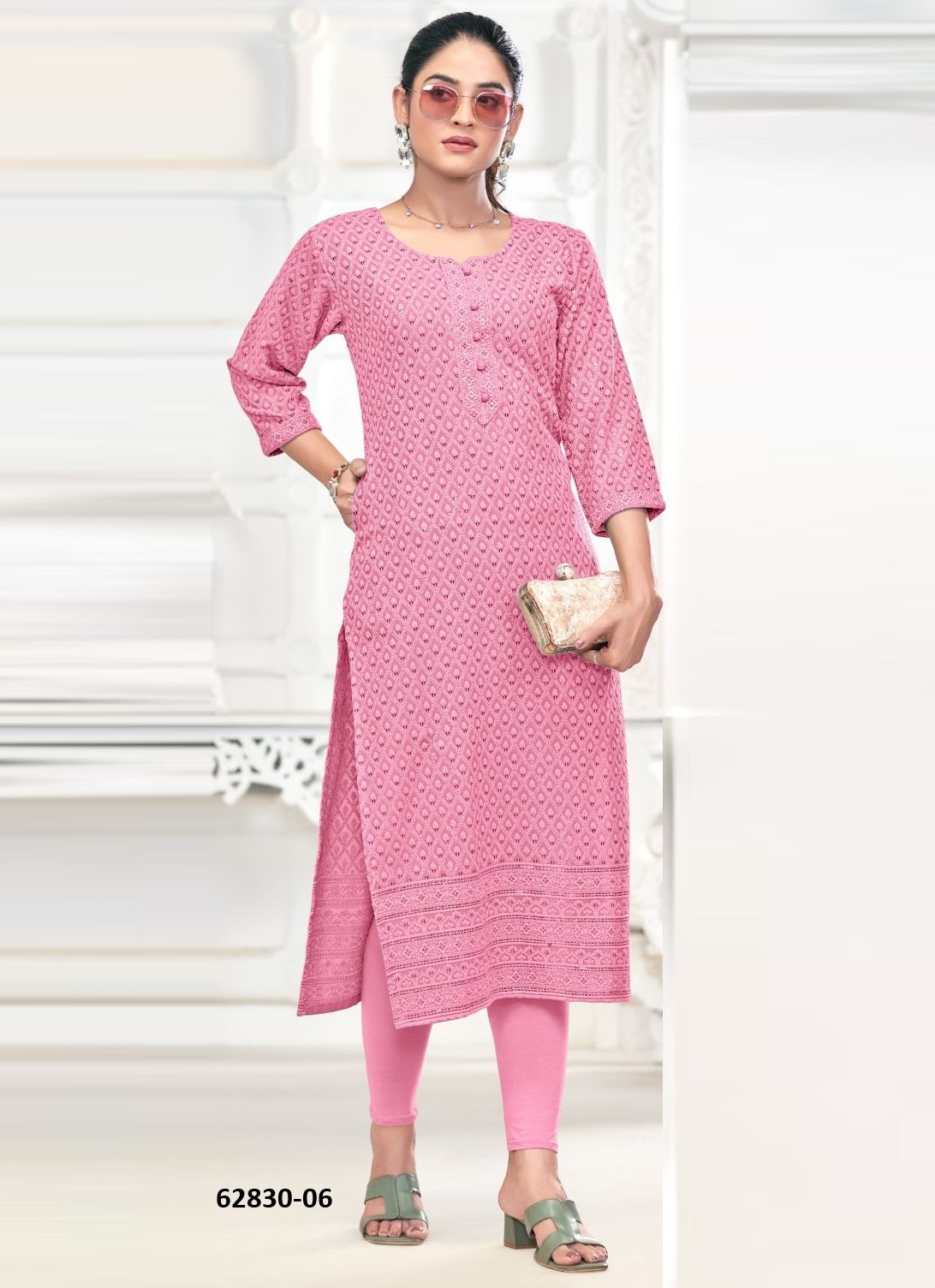 FREEDOM - Catalog # 62830 (Set of 7 SIZE-SETS [Readymade Salwar Suits]) by Tunic House