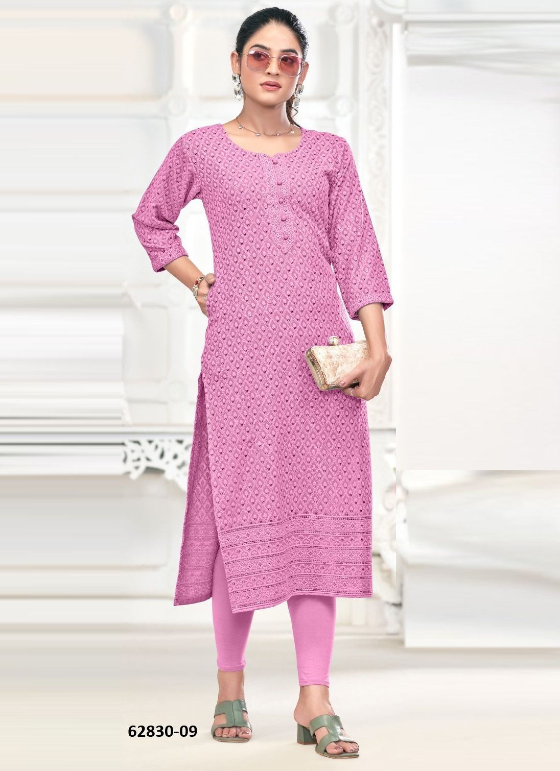 FREEDOM - Catalog # 62830 (Set of 7 SIZE-SETS [Readymade Salwar Suits]) by Tunic House