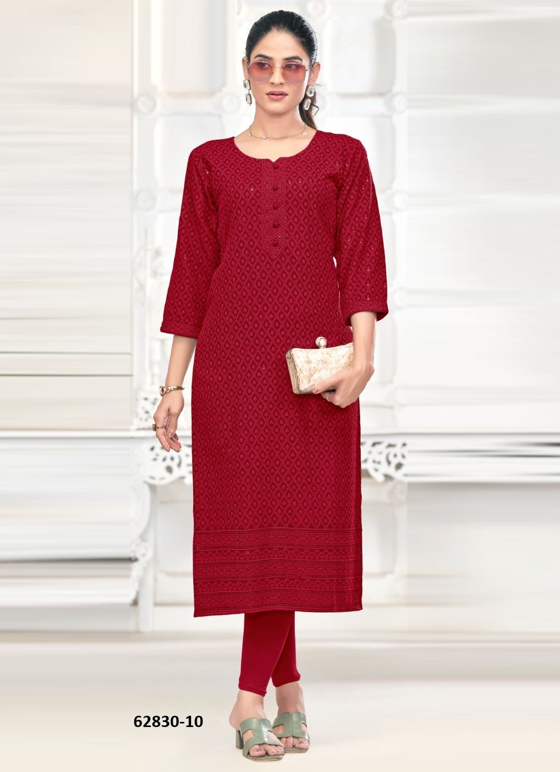 FREEDOM - Catalog # 62830 (Set of 7 SIZE-SETS [Readymade Salwar Suits]) by Tunic House