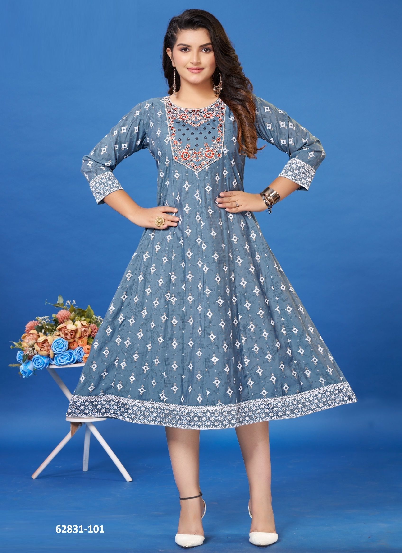VASTRAM - Catalog # 62831 (Set of 6 Readymade Women's Kurtis / Tops) by Dee Cee VASTRAM - Catalog # 62831 (Set of 6 Readymade Women's Kurtis / Tops) by Dee Cee