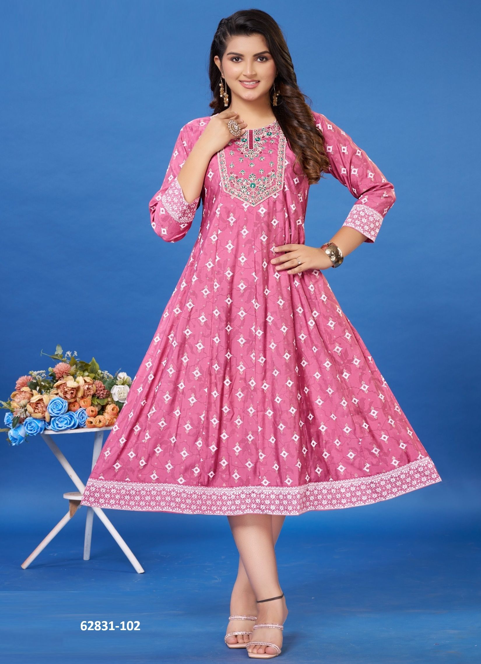 VASTRAM - Catalog # 62831 (Set of 6 Readymade Women's Kurtis / Tops) by Dee Cee VASTRAM - Catalog # 62831 (Set of 6 Readymade Women's Kurtis / Tops) by Dee Cee
