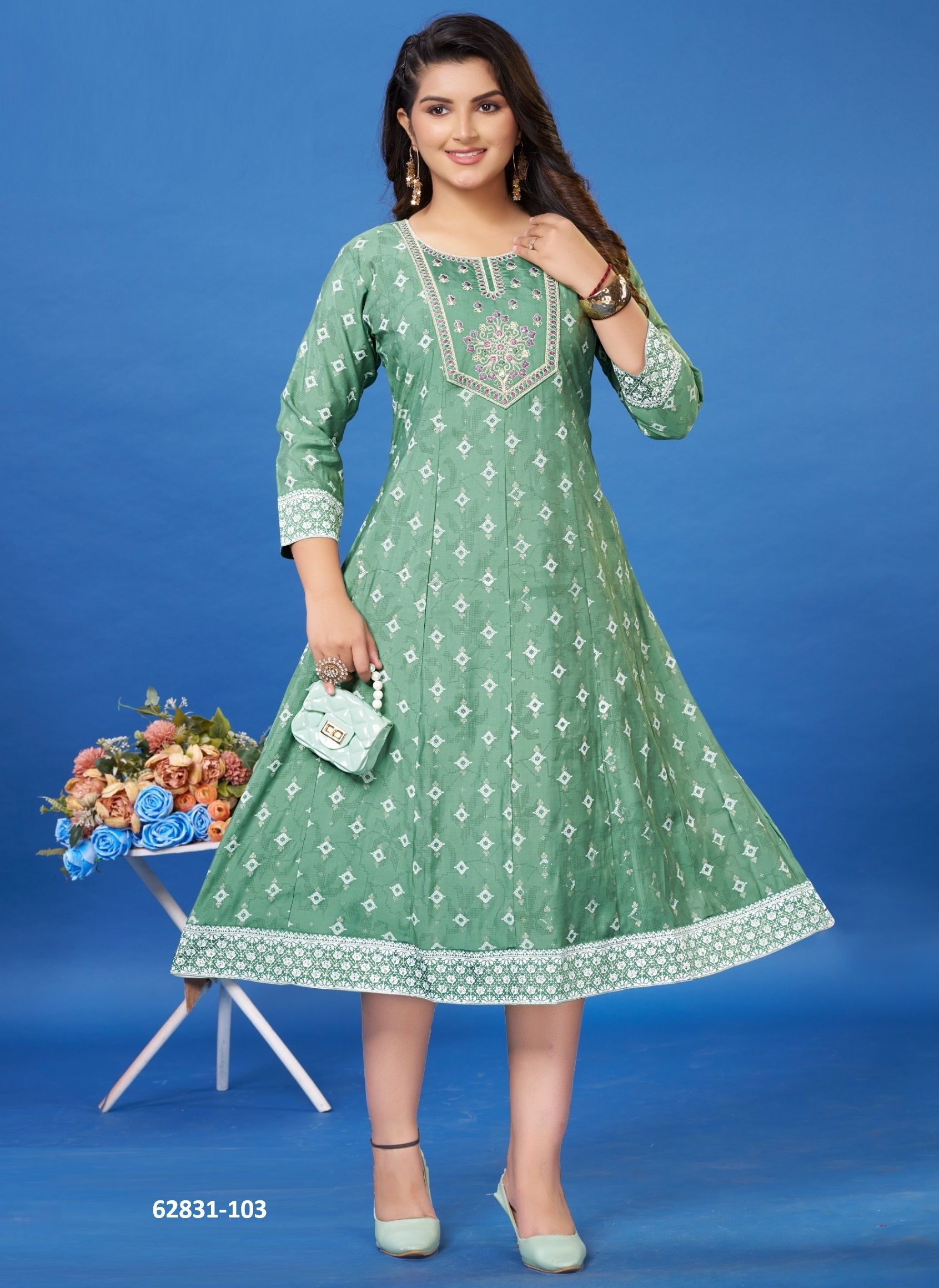 VASTRAM - Catalog # 62831 (Set of 6 Readymade Women's Kurtis / Tops) by Dee Cee VASTRAM - Catalog # 62831 (Set of 6 Readymade Women's Kurtis / Tops) by Dee Cee