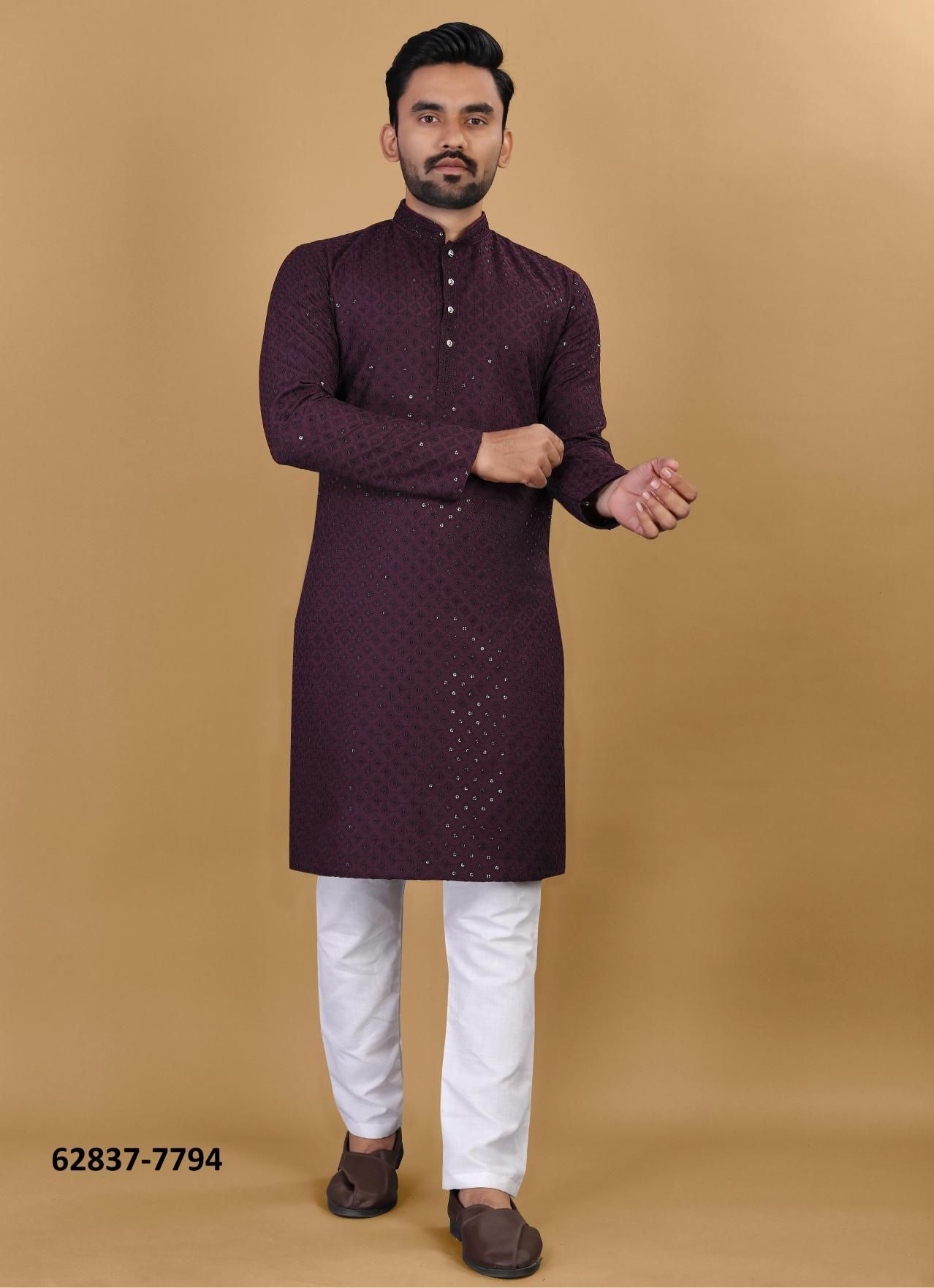 MANYAWAR - Catalog # 62837 (Set of 4 Men's Ethnic Wear) by Damac Couture MANYAWAR - Catalog # 62837 (Set of 4 Men's Ethnic Wear) by Damac Couture
