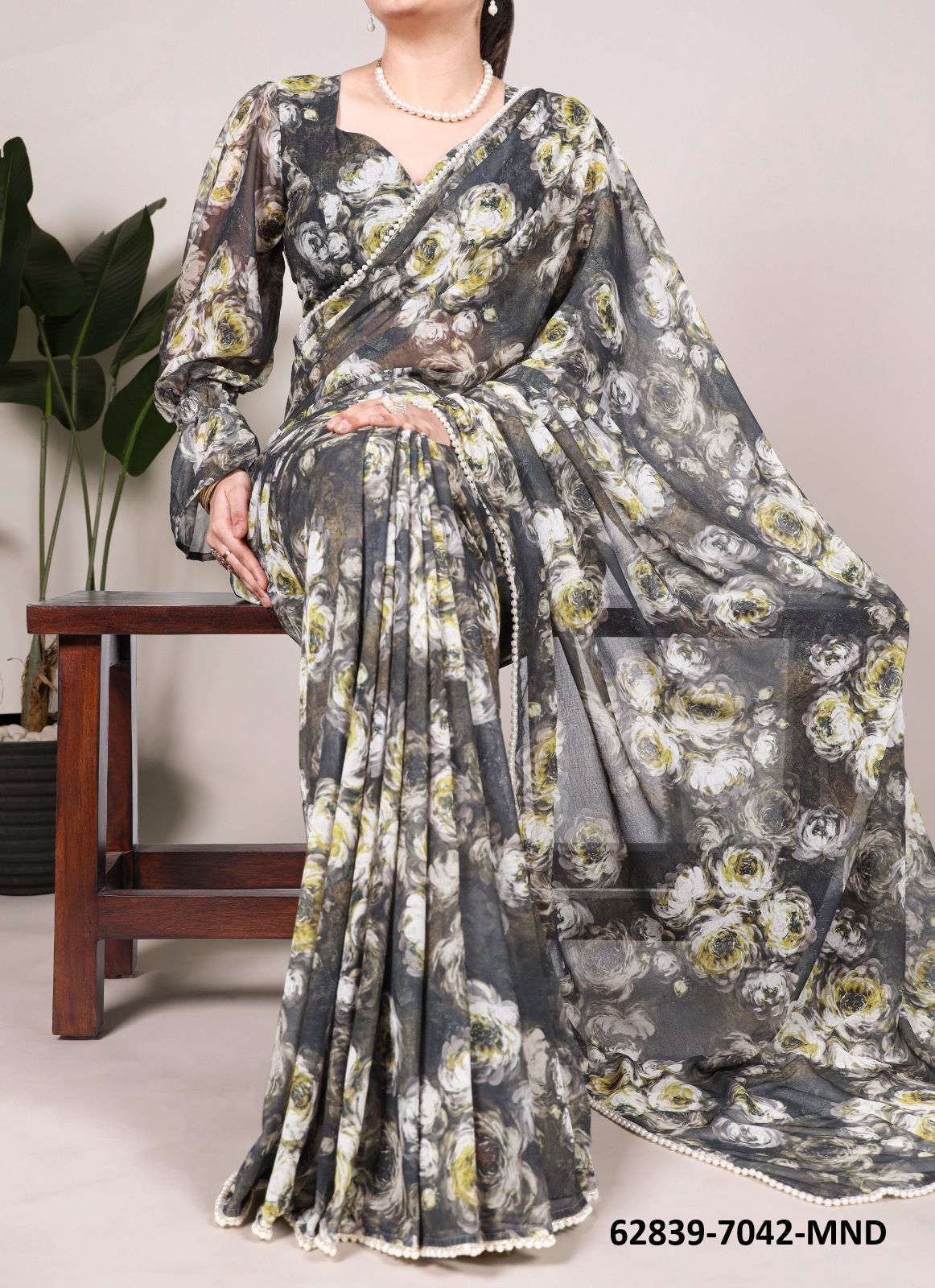 FLORAL SERIES 7042 - Catalog # 62839 (Set of 4 Sarees) by Serengeti