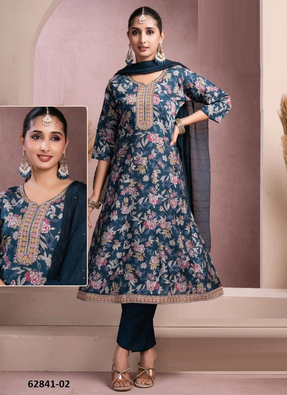 AMOLA 3 - Catalog # 62841 (Set of 6 Readymade Salwar Suits) by Kaya Ahmedabad AMOLA 3 - Catalog # 62841 (Set of 6 Readymade Salwar Suits) by Kaya Ahmedabad
