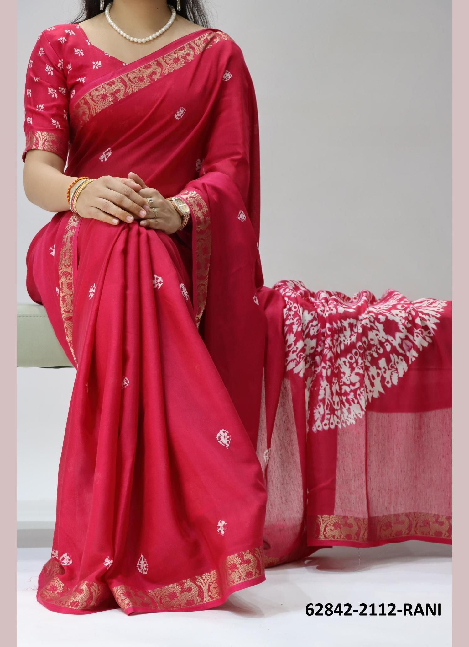 MUL JACQUARD 2112 - Catalog # 62842 (Set of 4 Sarees) by Aabharan