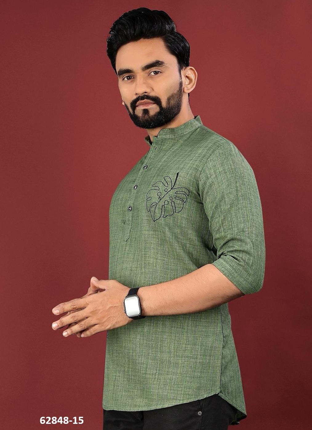 COTTON SHORT KURTA - Catalog # 62848 (Set of 4 Men's Ethnic Wear) by Meheriya COTTON SHORT KURTA - Catalog # 62848 (Set of 4 Men's Ethnic Wear) by Meheriya