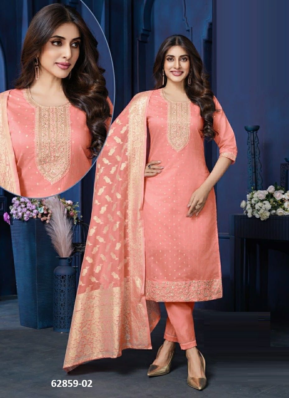 VINNIE - Catalog # 62859 (Set of 6 Readymade Salwar Suits) by Kaya Ahmedabad