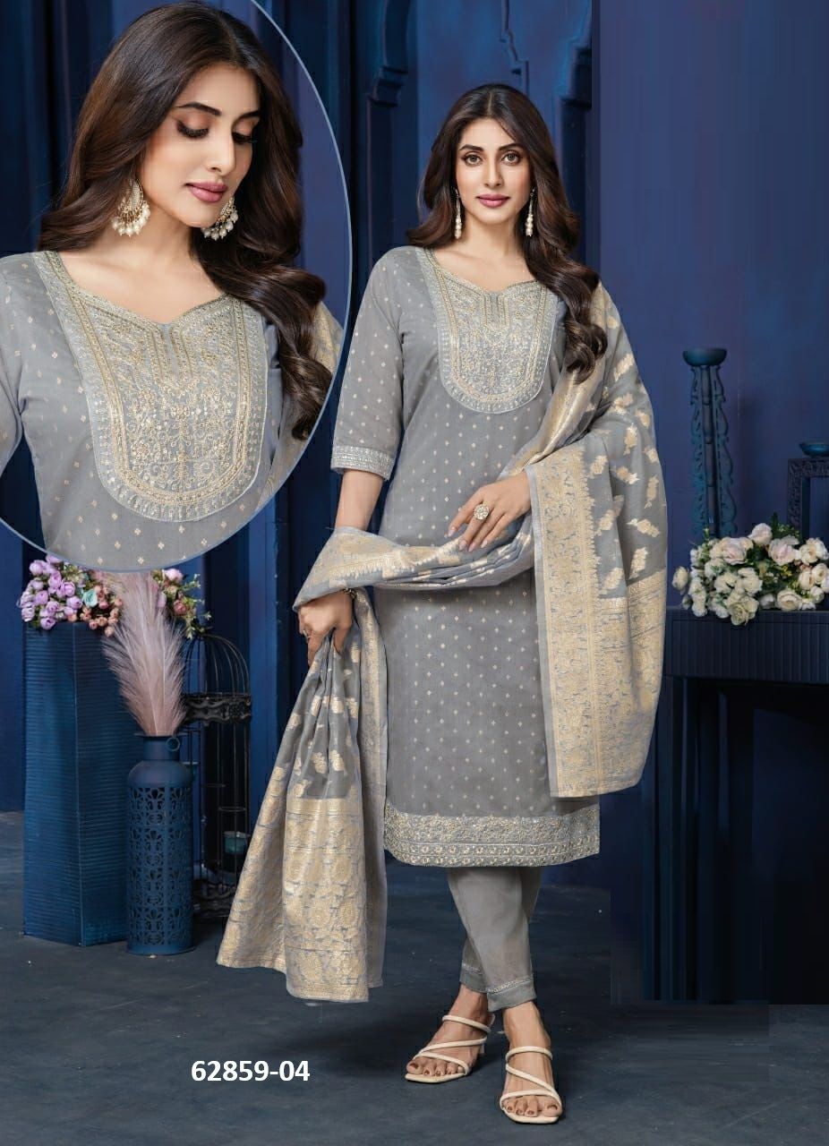 VINNIE - Catalog # 62859 (Set of 6 Readymade Salwar Suits) by Kaya Ahmedabad