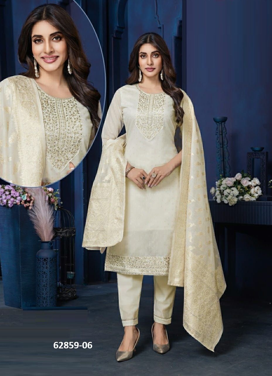 VINNIE - Catalog # 62859 (Set of 6 Readymade Salwar Suits) by Kaya Ahmedabad