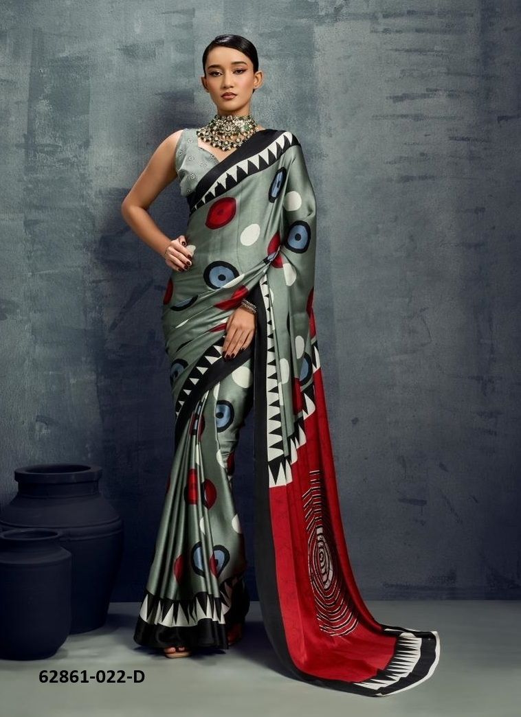 PURE AJRAKH PRINT 22 - Catalog # 62861 (Set of 6 Sarees) by Rajtex Fabrics