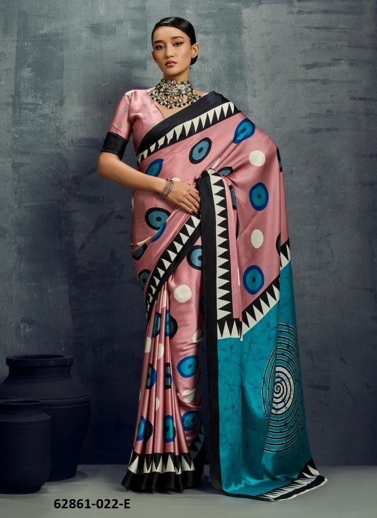 PURE AJRAKH PRINT 22 - Catalog # 62861 (Set of 6 Sarees) by Rajtex Fabrics