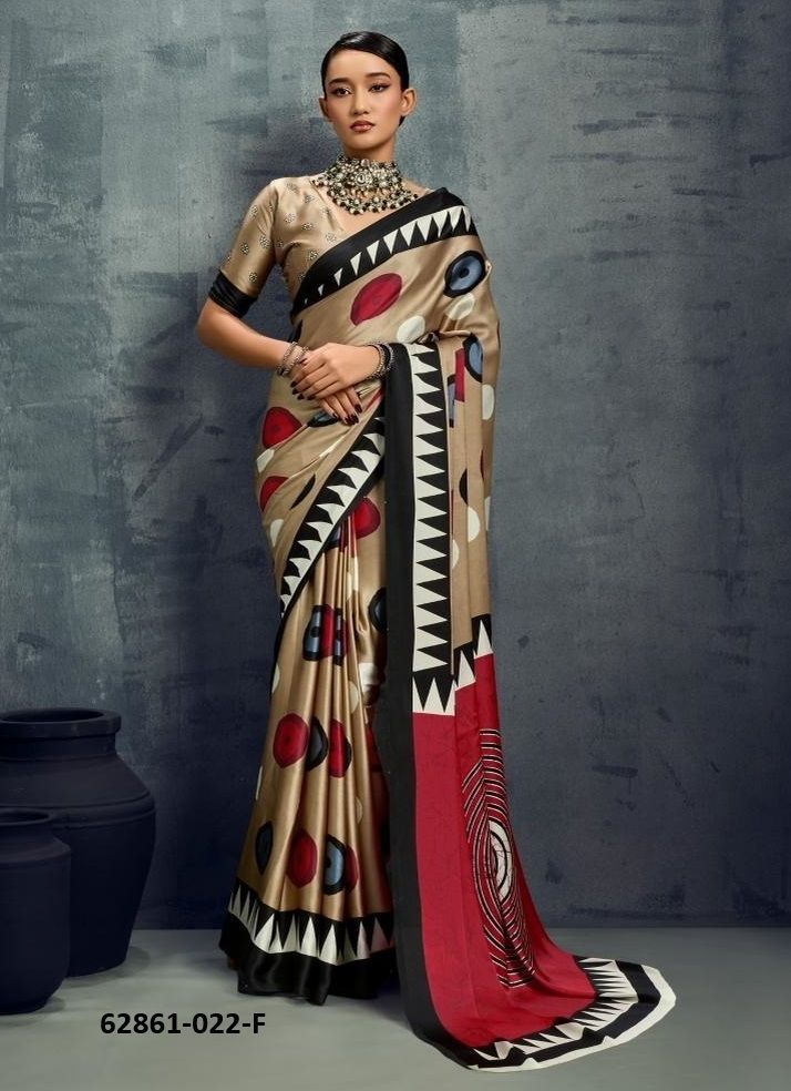PURE AJRAKH PRINT 22 - Catalog # 62861 (Set of 6 Sarees) by Rajtex Fabrics