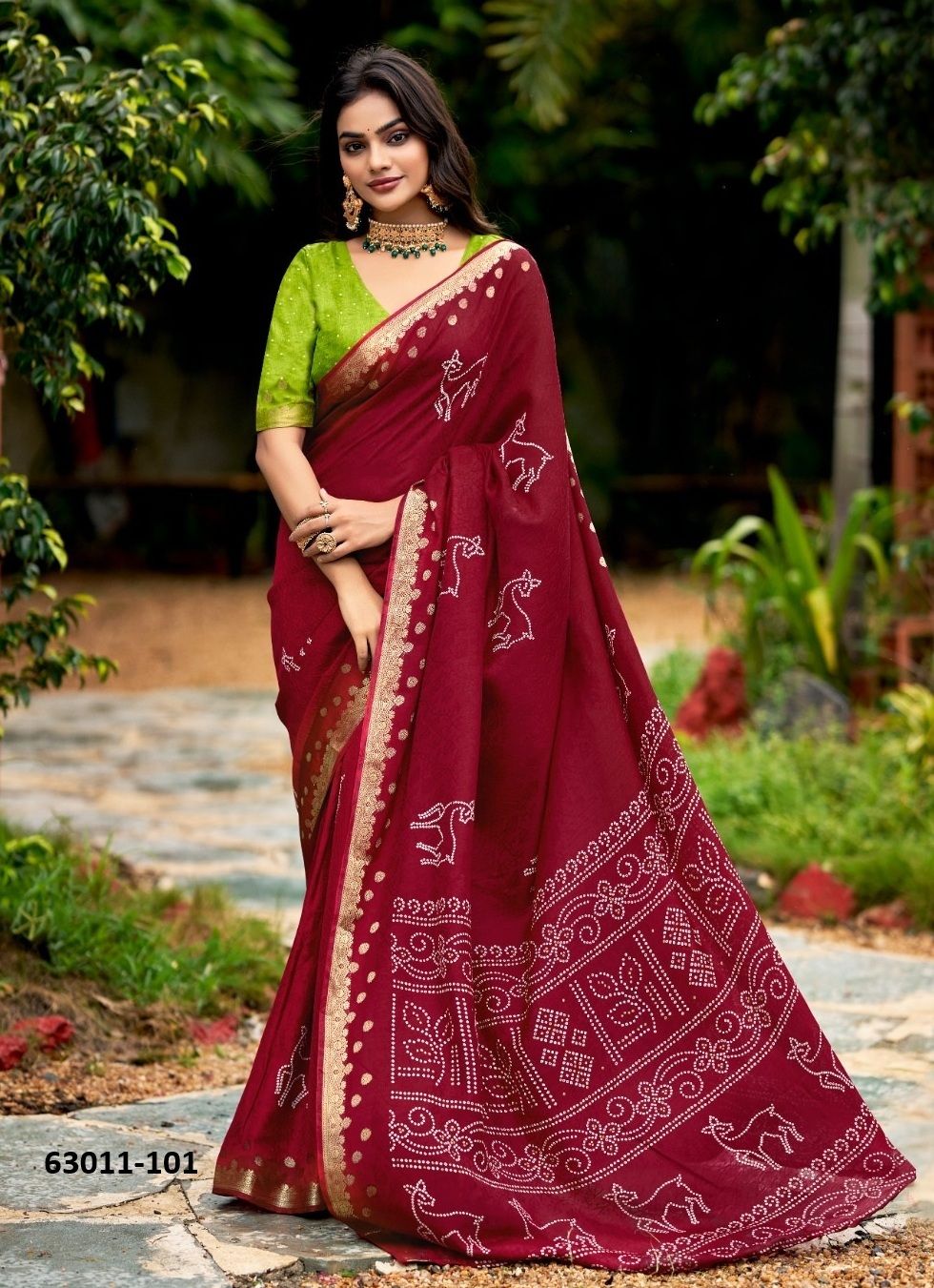 SCARLET - Catalog # 63011 (Set of 10 Sarees) by SR Sarees SCARLET - Catalog # 63011 (Set of 10 Sarees) by SR Sarees
