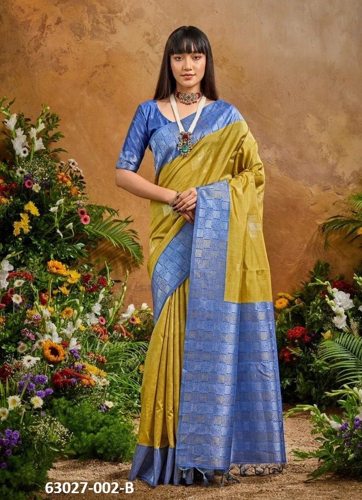 PAPER SILK 2 - Catalog # 63027 (Set of 6 Sarees) by Rajtex Fabrics PAPER SILK 2 - Catalog # 63027 (Set of 6 Sarees) by Rajtex Fabrics