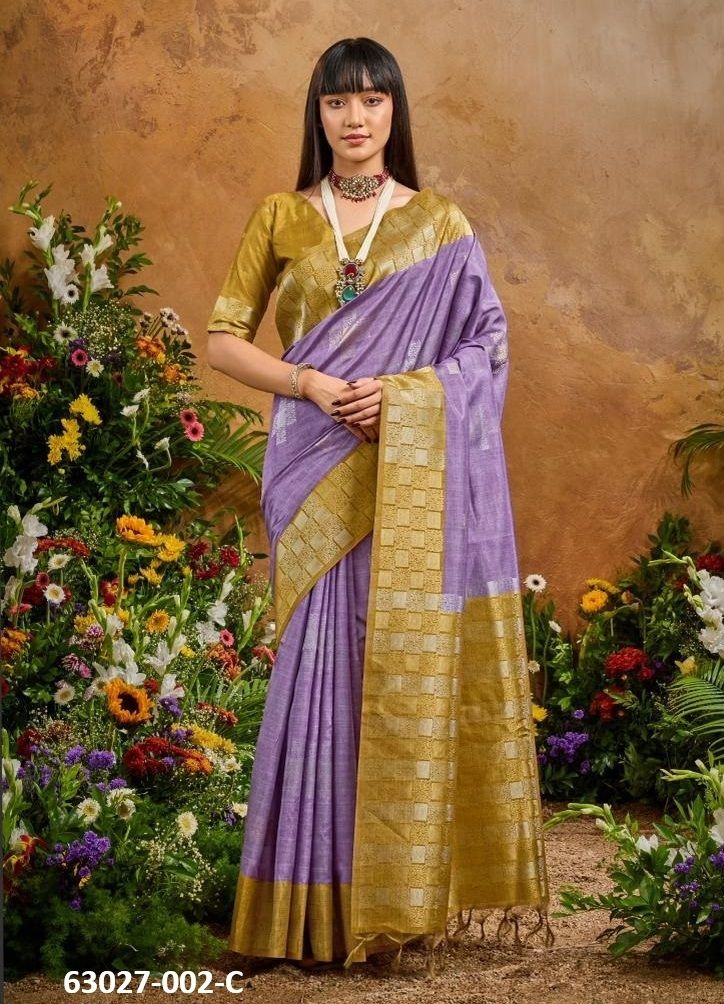 PAPER SILK 2 - Catalog # 63027 (Set of 6 Sarees) by Rajtex Fabrics PAPER SILK 2 - Catalog # 63027 (Set of 6 Sarees) by Rajtex Fabrics