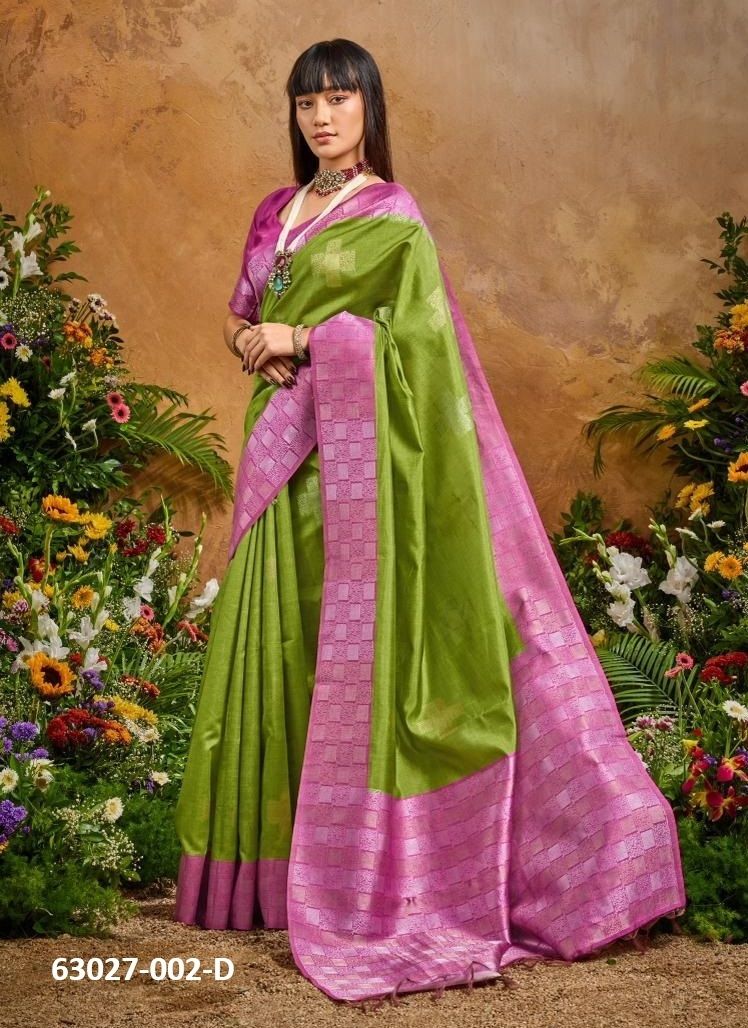 PAPER SILK 2 - Catalog # 63027 (Set of 6 Sarees) by Rajtex Fabrics PAPER SILK 2 - Catalog # 63027 (Set of 6 Sarees) by Rajtex Fabrics