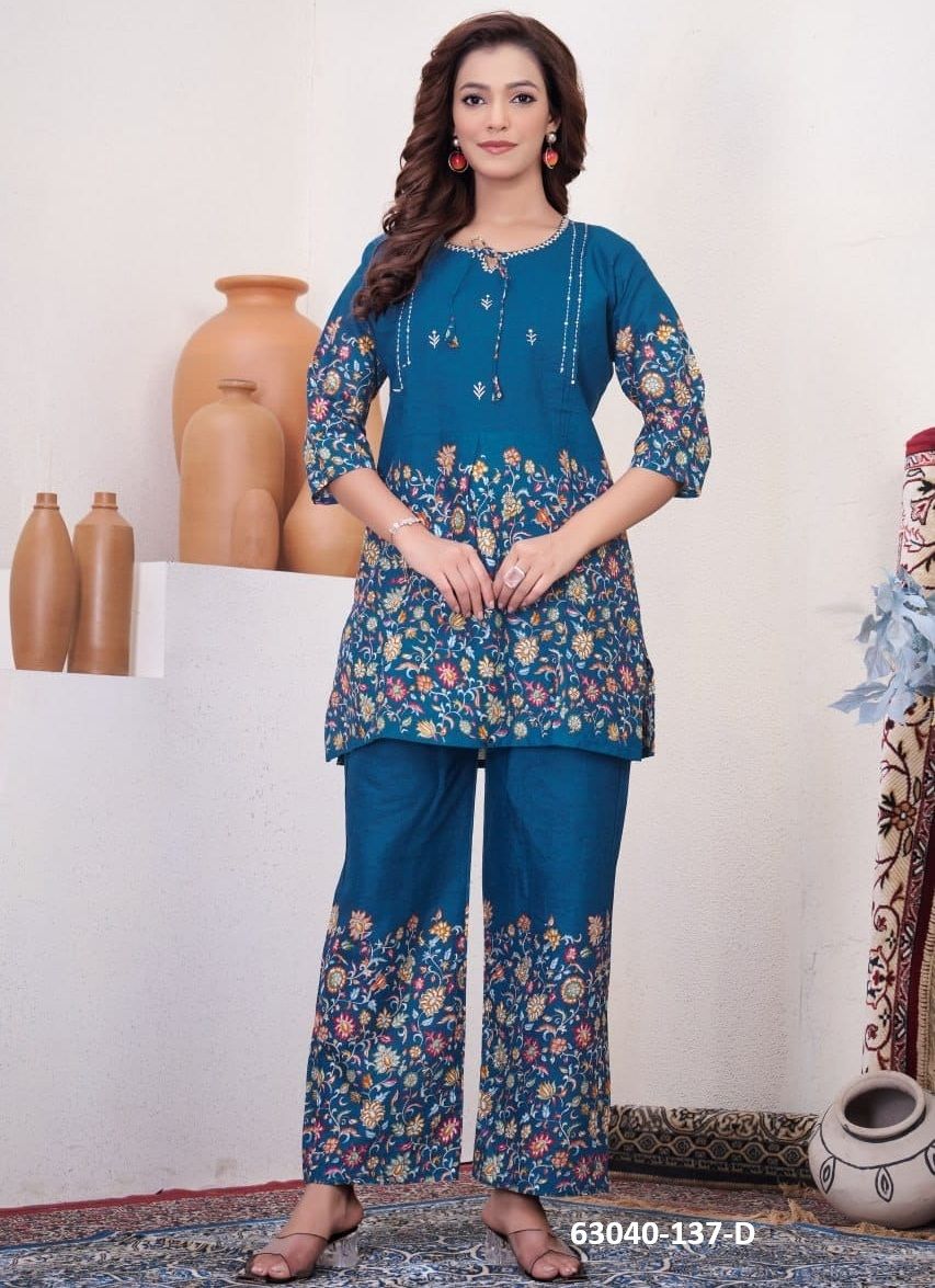 COTTON CO-ORD SET 137 - Catalog # 63040 (Set of 5 Tops With Bottoms) by Raw Lemon
