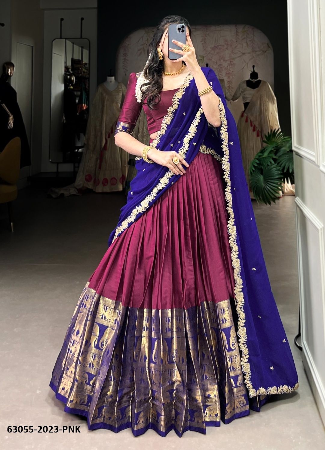 TARIKA - Catalog # 63055 (Set of 3 Semi-Stitched Lehengas) by Raw Lemon TARIKA - Catalog # 63055 (Set of 3 Semi-Stitched Lehengas) by Raw Lemon
