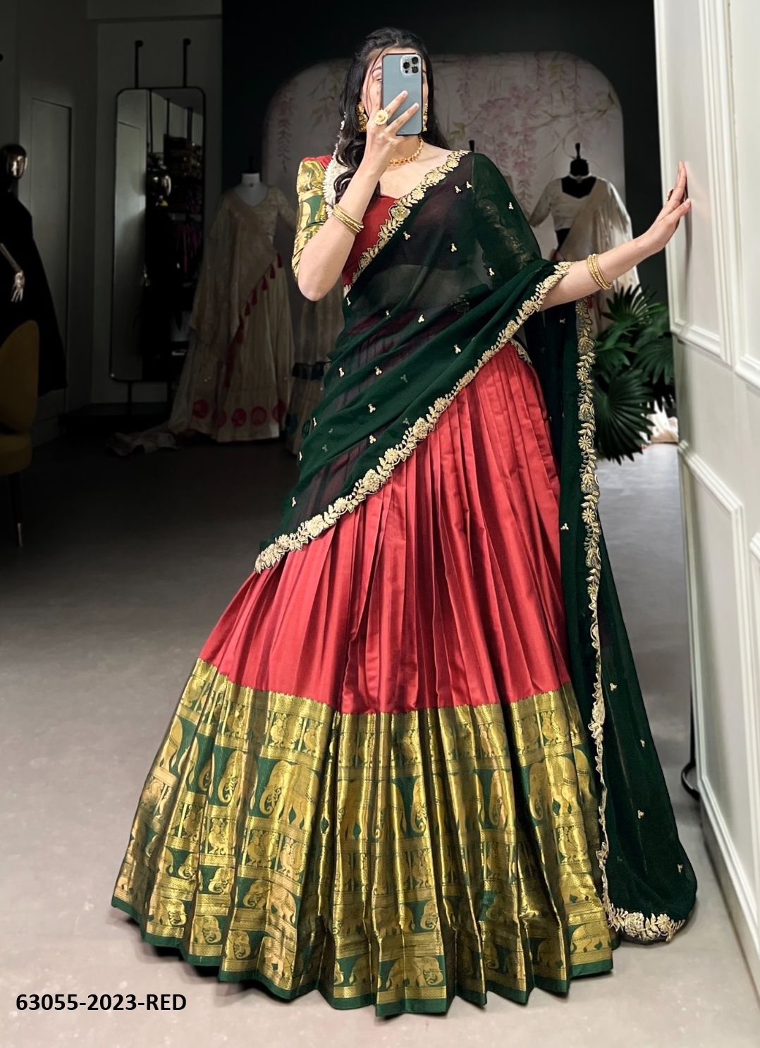 TARIKA - Catalog # 63055 (Set of 3 Semi-Stitched Lehengas) by Raw Lemon TARIKA - Catalog # 63055 (Set of 3 Semi-Stitched Lehengas) by Raw Lemon