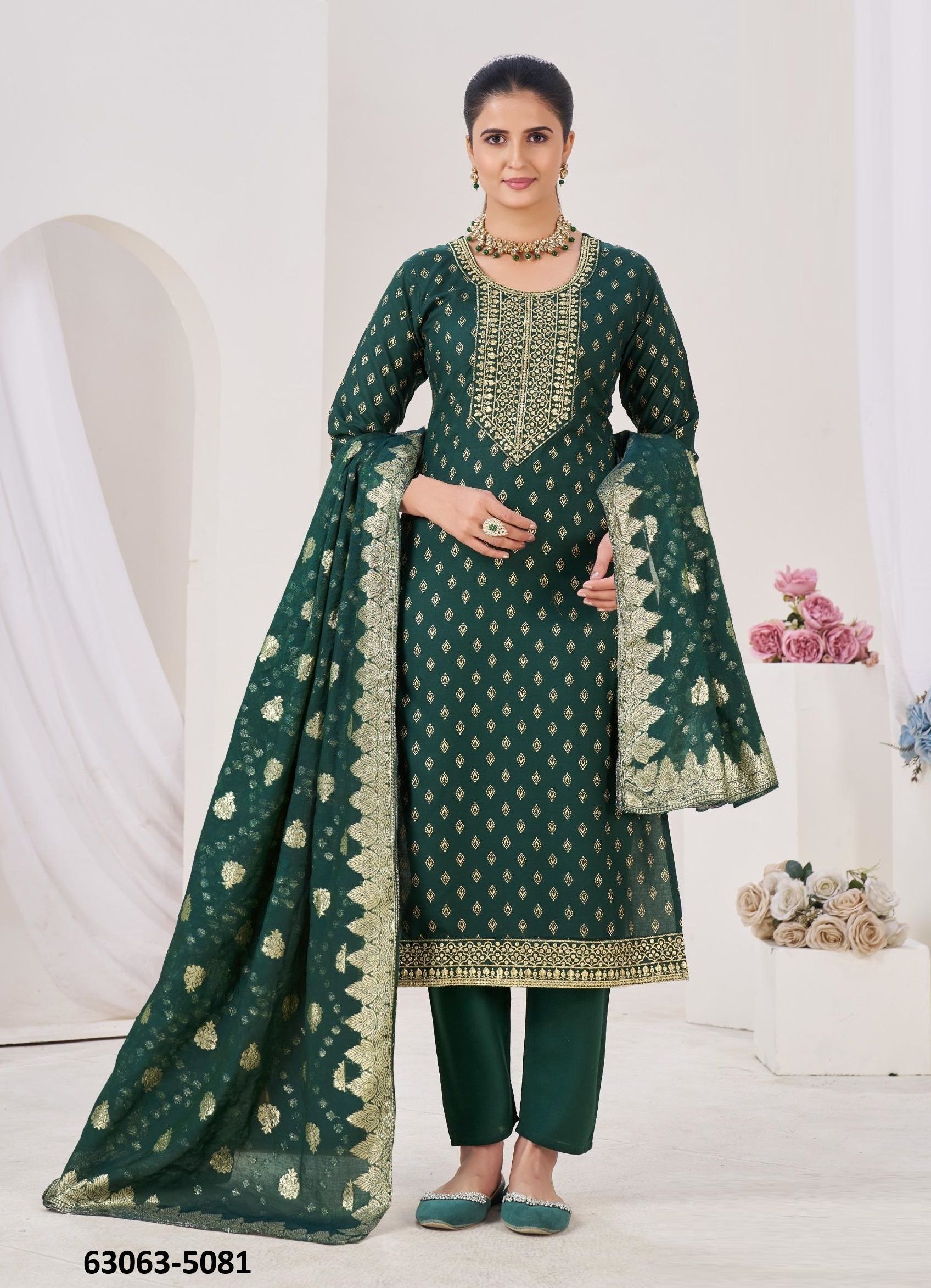 AISHA - Catalog # 63063 (Set of 6 Readymade Salwar Suits) by Blue Hills