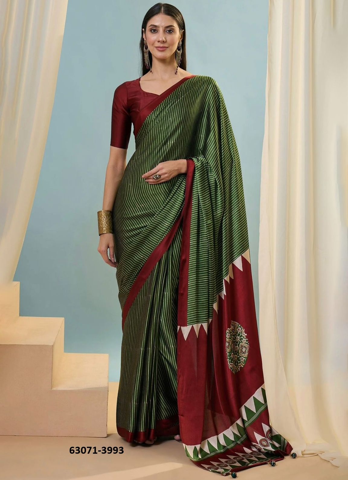 DEVSENA SATIN 2 - Catalog # 63071 (Set of 5 Sarees) by Semad Styles
