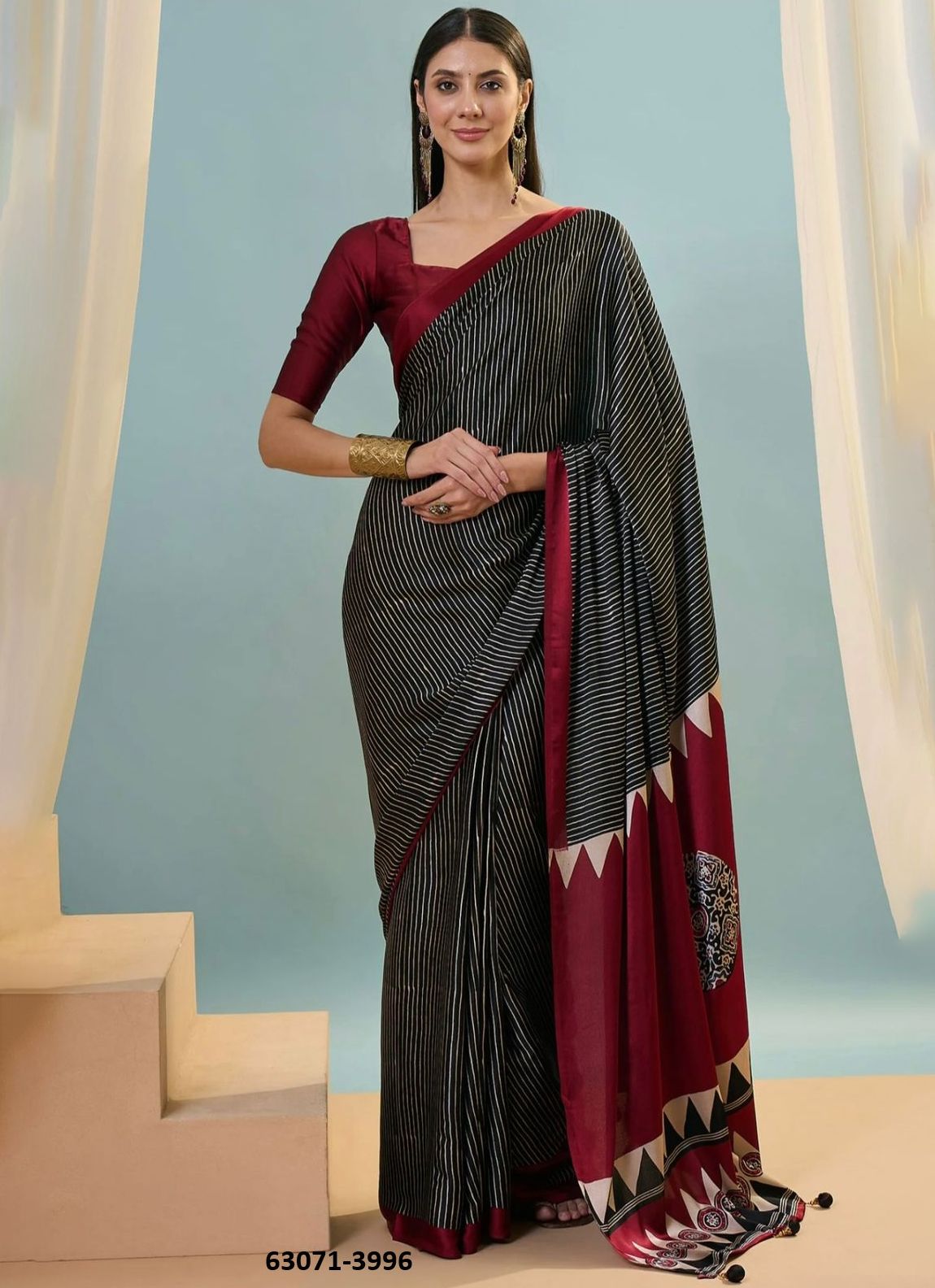 DEVSENA SATIN 2 - Catalog # 63071 (Set of 5 Sarees) by Semad Styles
