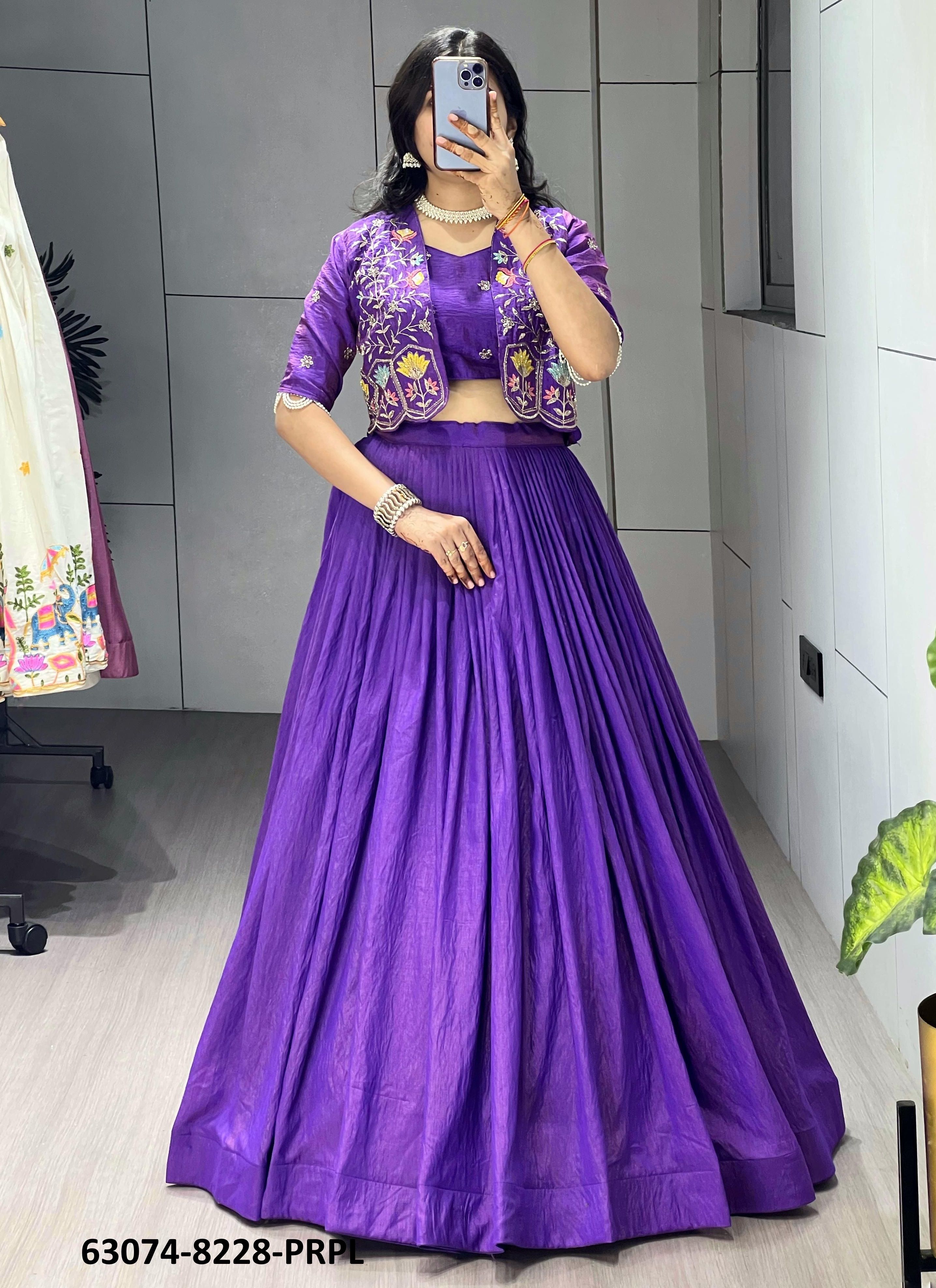 LEHENGA WITH KOTI 8228 - Catalog # 63074 (Set of 3 Readymade Lehengas) by Komal Pret LEHENGA WITH KOTI 8228 - Catalog # 63074 (Set of 3 Readymade Lehengas) by Komal Pret