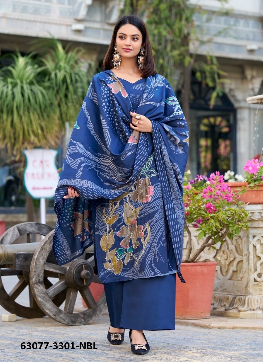 LIVAA - Catalog # 63077 (Set of 3 Readymade Salwar Suits) by Amdavadi Fashion