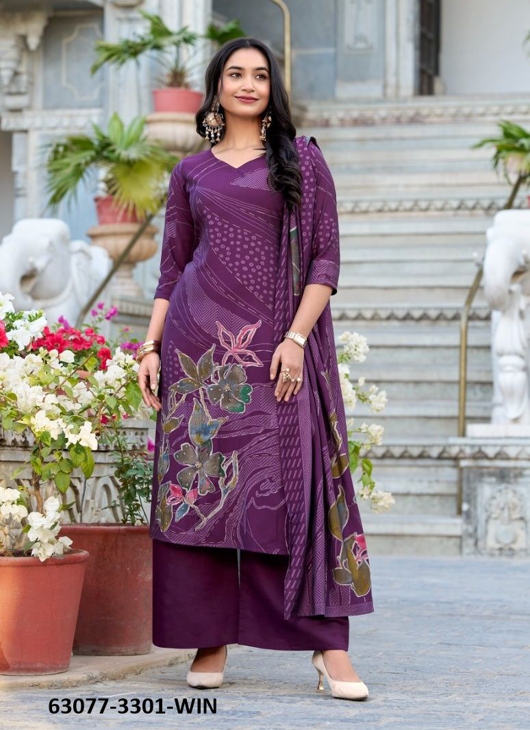 LIVAA - Catalog # 63077 (Set of 3 Readymade Salwar Suits) by Amdavadi Fashion