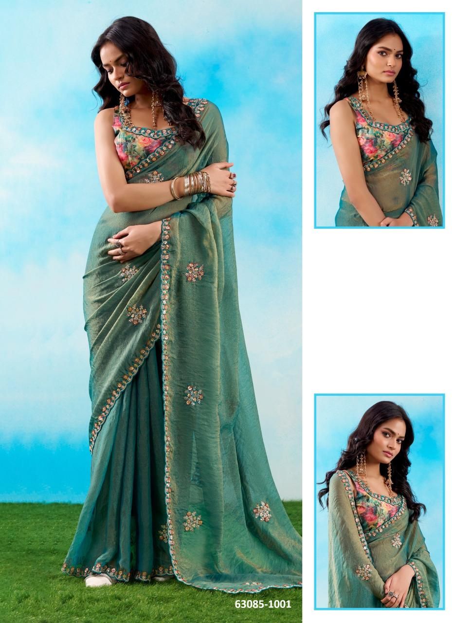 CELESTIAL - Catalog # 63085 (Set of 10 Sarees) by Stavan CELESTIAL - Catalog # 63085 (Set of 10 Sarees) by Stavan