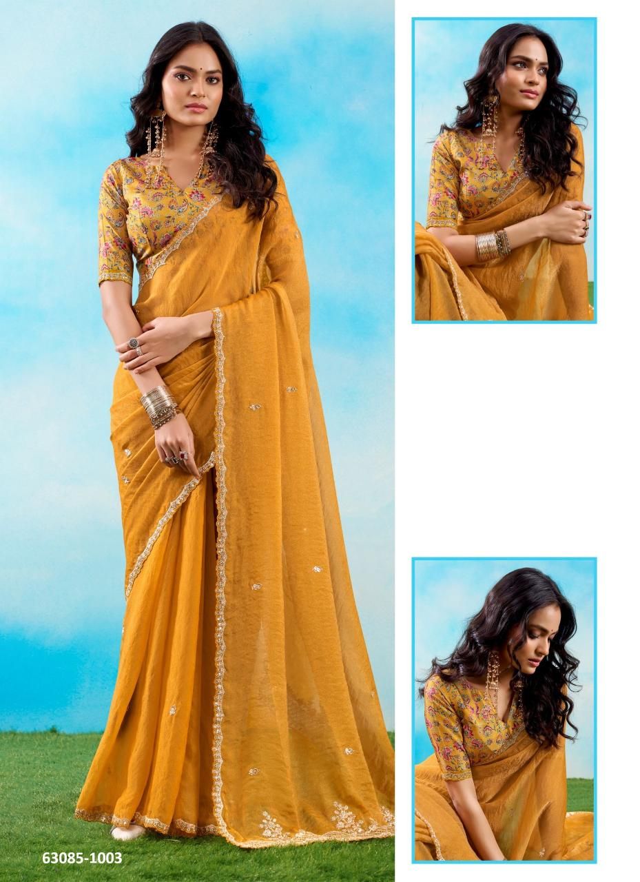 CELESTIAL - Catalog # 63085 (Set of 10 Sarees) by Stavan CELESTIAL - Catalog # 63085 (Set of 10 Sarees) by Stavan