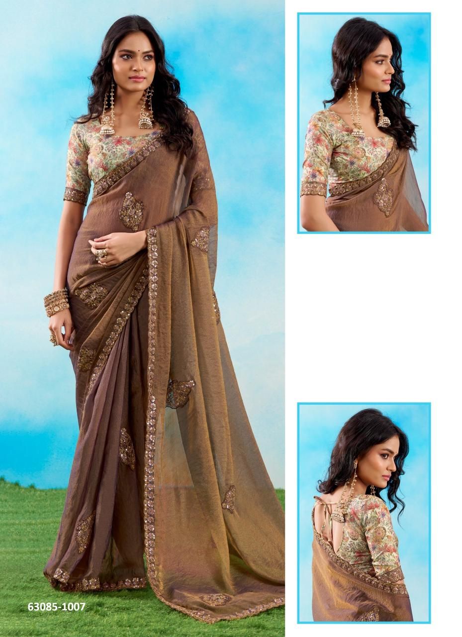 CELESTIAL - Catalog # 63085 (Set of 10 Sarees) by Stavan CELESTIAL - Catalog # 63085 (Set of 10 Sarees) by Stavan
