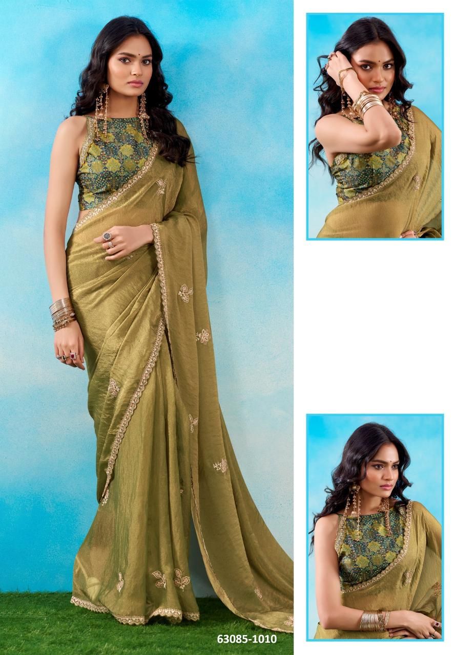 CELESTIAL - Catalog # 63085 (Set of 10 Sarees) by Stavan CELESTIAL - Catalog # 63085 (Set of 10 Sarees) by Stavan