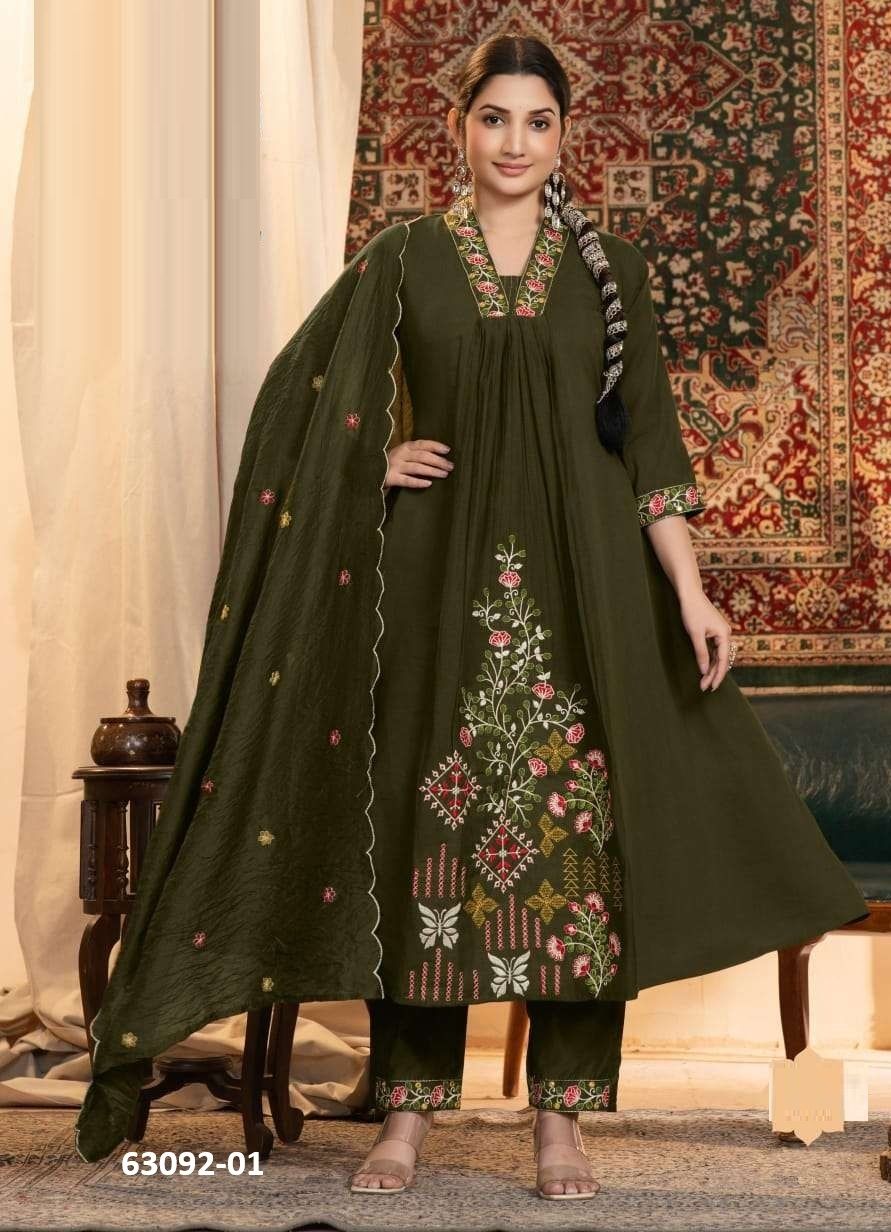 CRYSTAL - Catalog # 63092 (Set of 6 Readymade Salwar Suits) by Kaya Ahmedabad CRYSTAL - Catalog # 63092 (Set of 6 Readymade Salwar Suits) by Kaya Ahmedabad